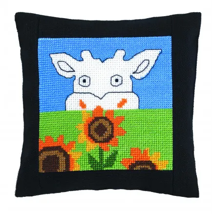 Permin Broderikit Pude Ko 14x14cm