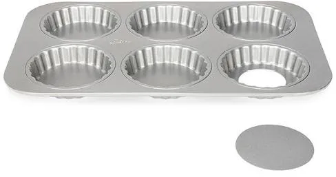 Patisse Silvertop tærteform til 6 stk. 38,5 x 24,5 x 2,5 cm - Sølv